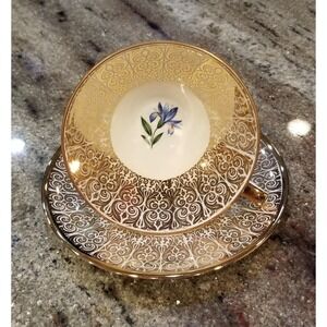 Vintage Winterling Footed Cup and Saucer Lilly Design